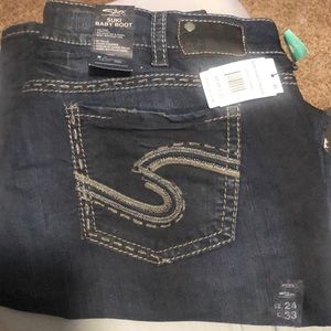 Plus size silver jeans